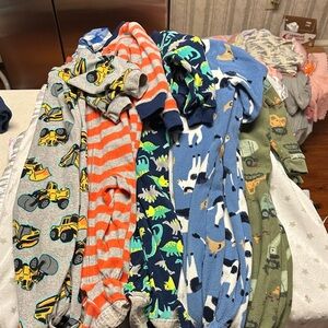 Lot of 5 - Carters Assorted Kids Pajama Set with Fun Prints- Sleep & Play Fleece